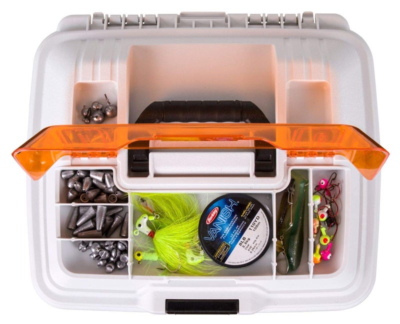 Flambeau Outdoors T4P Pro Multiloader Tackle Box - Portable Fishing Lure Organizer Station With Zerust Anti-RustTechnology, Includes 5 Removable Tuff Tainer Tackle Boxes, White/Orange - Image 5